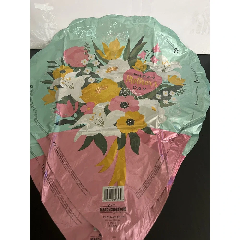 Mylar Foil Balloon Mother's Day Bulk Lot Bouquet Heart Kaleidoscope 5 Pack